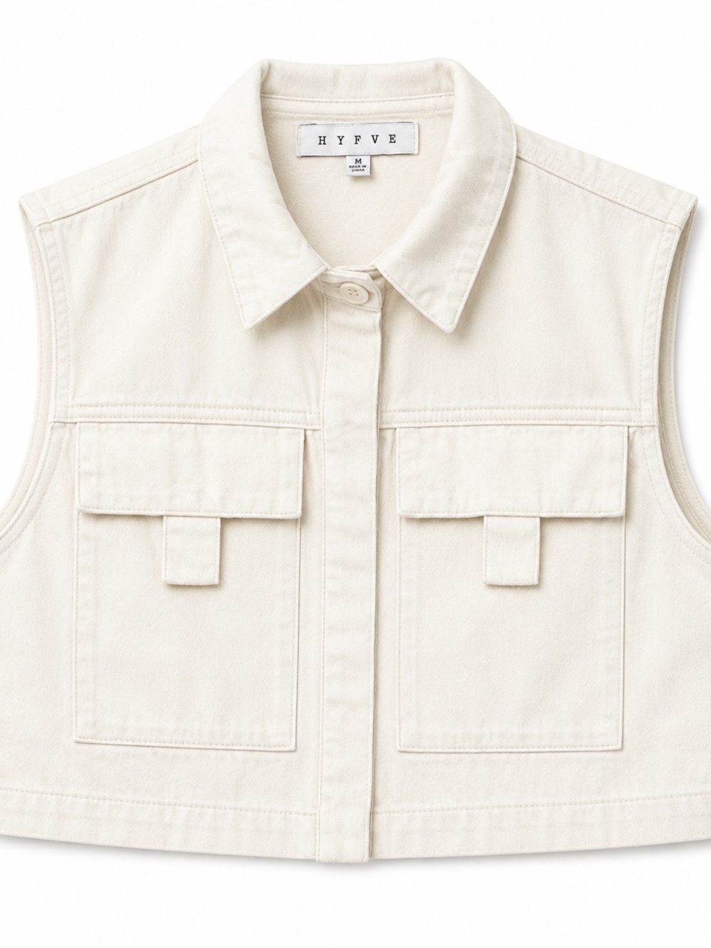 HYFVE Cream Utility Cropped Vest